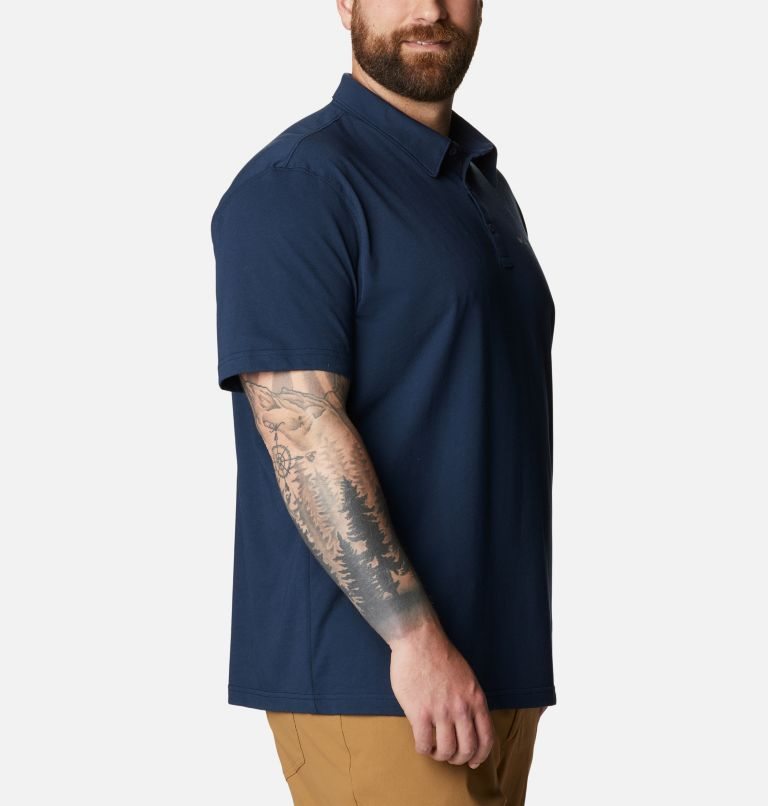 Men's Columbia Thistletown Hills Polo Shirts Navy | Plus Size CA-Z8L63